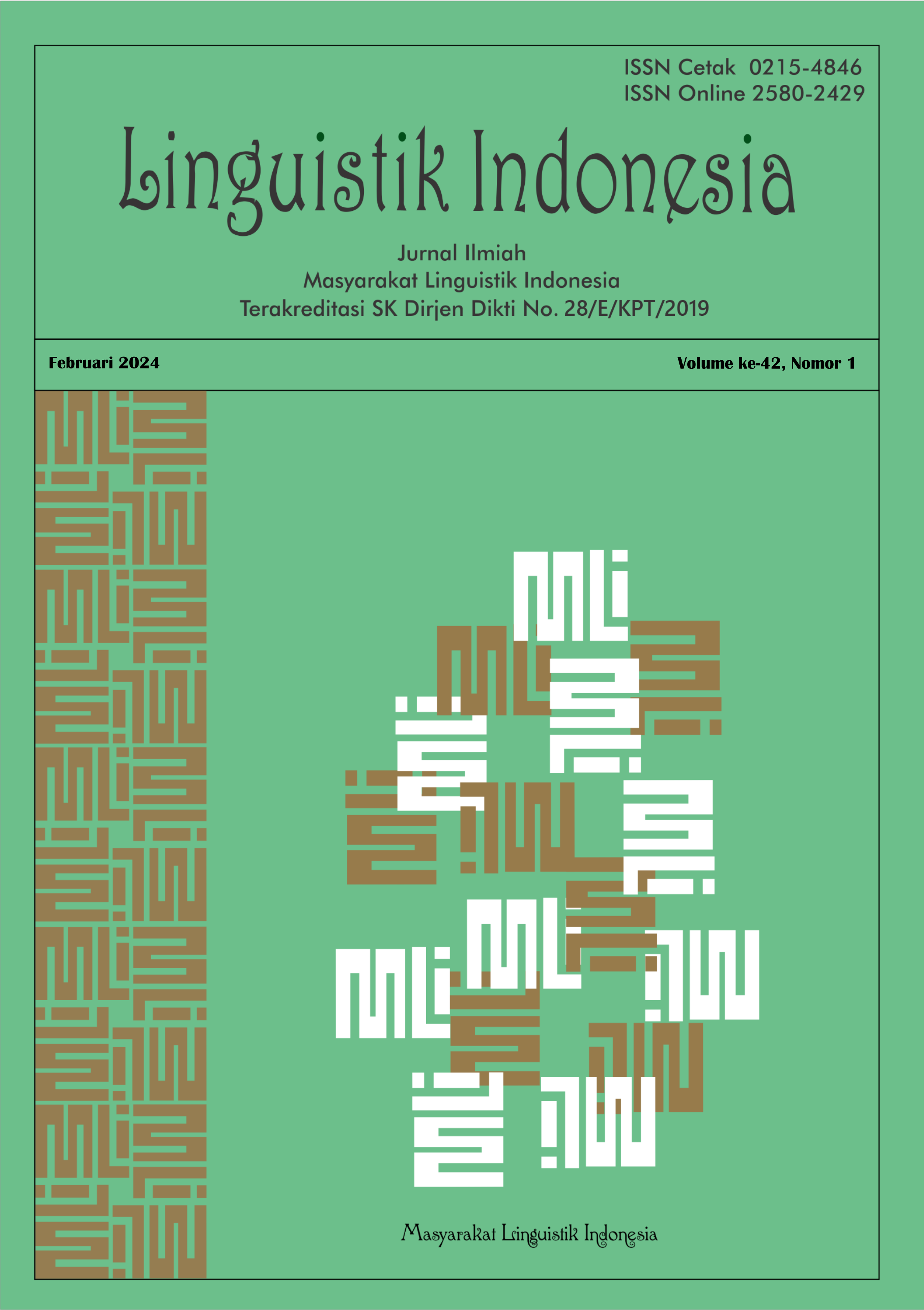 					View Vol. 42 No. 1 (2024): Linguistik Indonesia
				