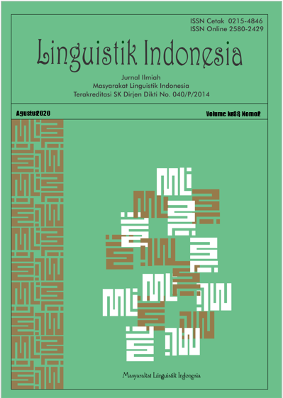 					View Vol. 38 No. 2 (2020): Linguistik Indonesia
				