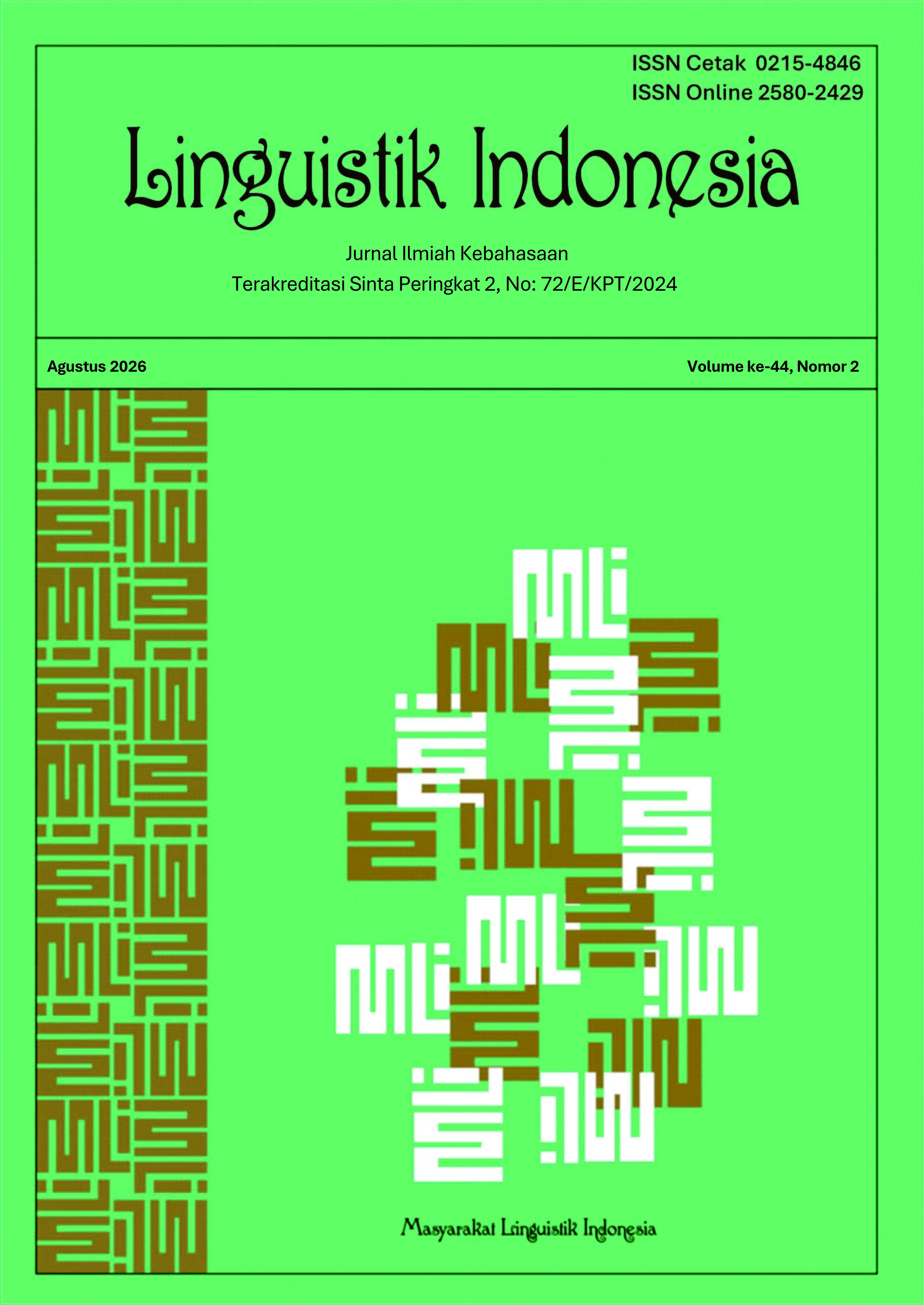 					View Vol. 44 No. 2 (2026): Linguistik Indonesia
				