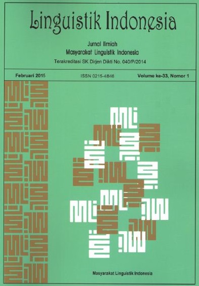 					View Vol. 33 No. 1 (2015): Linguistik Indonesia
				