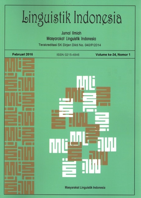 					View Vol. 34 No. 1 (2016): Linguistik Indonesia
				
